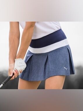 Puma NWT PWR Shape Navy and White Pleated Golf Athletic Skort Size XL